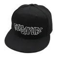 Καπέλο μπέιζμπολ snapback hip-hop μαύρο με λευκό κέντημα γραμμάτων από βαμβάκι - Ρυθμιζόμενο / Μαύρο