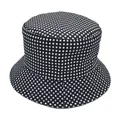 Classic black and white checkered reversible bucket hat for women sun protection - Size 56-58CM / Black