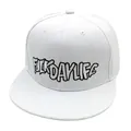 Λευκό καπέλο snapback με μαύρο κέντημα γραμμάτων σε κλασικό στυλ hip-hop - Ρυθμιζόμενο / Λευκό