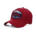 Cappellino da baseball in cotone rosso scuro con ricamo retrò della California - Regolabile / Borgogna