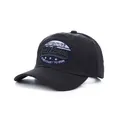 Berretto da baseball in cotone nero con ricamo 3D California e visiera curva classica - Regolabile / grigio scuro