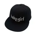 Cappello baseball nero a tesa piatta con ricamo Babygirl gotico bianco - Regolabile / Nero
