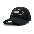 Classic black cotton baseball cap with American 1989 New York embroidery and curved brim - Adjustable / Black