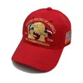 Gorra roja con bordado del 250 aniversario de EE. UU. y la bandera americana - Ajustable / Edición conmemorativa del 250.º aniversario de EE. UU. / Rojo