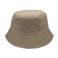Detalle de un sombrero de pescador de algodón caqui con costuras reforzadas en el ala - Caqui