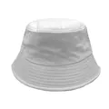 Detalle de gorro de pescador de algodón blanco con costuras reforzadas y tejido sarga - Blanco