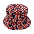 Omkeerbare vissershoed in streetwear-stijl met Britse Union Jack-vlag en zonbescherming - 56-58cm / Klassieke Union Jack Stijl (Stijl 1)