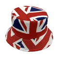 Vissershoed met Britse Union Jack vlag in rood wit blauw voor goede bescherming tegen de zon - 56-58cm / Allover Union Jack Stijl (Stijl 2)