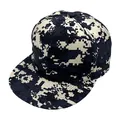 Casquette snapback à camouflage numérique bleu marine et crème avec visière plate - Camouflage Bleu Marine