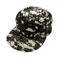 Casquette snapback à motif camouflage digital avec visière plate en tissu ripstop vert - Camouflage Vert