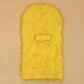 Gelbe Strick-Sturmhaube mit flauschiger Plüsch-Textur und Augenöffnung für Damen und Herren - Einheitsgröße / Gelb