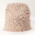 Berretto in maglia peluche beige unisex con frange e texture soffice per l'inverno - Taglia unica / Bianco Sporco