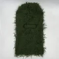 Deep green balaclava featuring unique fringe camouflage texture and knitted warm hood - One Size / Army Green