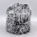 Unisex black knit beanie featuring a unique shaggy white faux fur texture and deconstructed design - One Size / Black & White