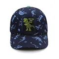 Kids dinosaur bone print baseball cap with T-Rex patch and Make Some Noise text - One Size / Navy Blue