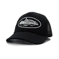 Cappellino trucker nero classico con retro in rete e stampa silhouette isola bianca - Regolabile / Nero