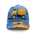 Cappellino da baseball blu per bambini con stampa cartoon di betoniera gialla - Regolabile / Betoniera Blu