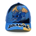 Sky blue kids baseball cap with a cute cartoon dragon and DRAGON text on the brim - Adjustable / Dragon Blue