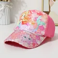 Detailed view of pink sequins mermaid and unicorn patterns on children's baseball cap - One Size / Mermaid Style 2 Rose Red