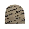 Nerest jacquard gebreide muts met streetstyle-patronen in beige en zwarte tinten - Eén maat / Khaki
