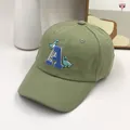 Casquette de baseball pour enfants vert sauge avec broderie dinosaure et lettre A mignonne - Tour de Tête 51-54CM / Vert Haricot (Dinosaure A)