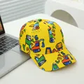 Cappellino da baseball giallo per bambini con motivi di escavatori e testo Let's - 52-54CM Circonferenza Testa / Giallo