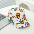 Cappellino bianco per bambini con motivi robot colorati e stampa Let's - 52-54CM Circonferenza Testa / Bianco