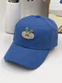 Casquette de baseball bleu marine avec broderie chenille Y.C. pour enfants de mode - Tour de Tête 51-54CM / Bleu Foncé (Lapin YC)