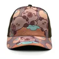 Kids capybara cartoon baseball cap in olive green with wide brim for sun protection - 50-54CM Circumference / Style 5 Brown