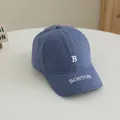 Kids navy blue BOSTON embroidered baseball cap with B logo for outdoor sun protection - 52-54CM Head Circumference / Grey Blue