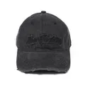 Vintage New York Baseballkappe aus gewaschener Baumwolle mit Stickerei und Destroyed-Effekt - Verstellbar / Schwarz