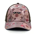 Kids' Capybara cartoon baseball hat with sun visor in grey purple and brown colors - 50-54CM Circumference / Style 1 Brown