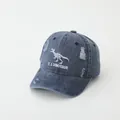 Gorra de béisbol de mezclilla azul oscuro para niños con bordado de esqueleto de dinosaurio - 50-54cm / Azul marino