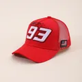 Casquette trucker rouge 93 brodée avec mesh respirant pour fans de moto et sport - Réglable / Rouge