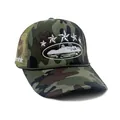 Camo trucker hat featuring jungle camouflage pattern and white star embroidery detail - Adjustable / Camouflage Style 1