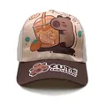 Beige and brown Capybara baseball cap with cute cartoon illustration for children - 50-54CM Circumference / Lemonade Beige