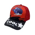 Rote und schwarze Kinder Trucker Cap mit blauem Hubschrauber und coolen Sternen - Netz Rot Flugzeug