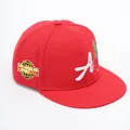 Rote Flat Brim Baseballkappe mit weißem A-Buchstaben und grünem Palmen-Stickerei-Design - Erwachsenenkopfumfang 56-60CM / Rot