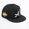 Schwarze Snapback-Cap mit weißer 'A'-Stickerei und Palmenmotiv für lässigen Sonnenschutz - Erwachsenenkopfumfang 56-60CM / Schwarz