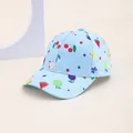 Berretto azzurro per bambini con stampe di frutta come ciliegie e angurie colorate - Bambini 52-54cm / Mela Blu