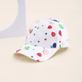 Berretto bianco con stampe di fragole e frutta per bambini, ideale per uso all'aperto - Bambini 52-54cm / Mela Bianca