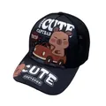 Black mesh baseball cap for kids featuring a cute cartoon capybara driving a car - 50-54CM Circumference / Mesh Car Black