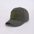 Taktische olivgrüne Baseballkappe mit Klettfläche vorne und robustem Ripstop-Gewebe - Erwachsene 56-60cm / Armeegrün