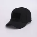 Schwarze taktische Camouflage-Baseballkappe mit Klettverschlussfläche für den Außenbereich - Erwachsene 56-60cm / Schwarz