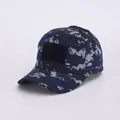 Taktische Baseballkappe mit blauem Digital-Camouflage-Muster und Klettverschluss-Patch - Erwachsene 56-60cm / Marineblau Digitales Camo