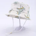 Kids dinosaur print sun hat with adjustable strap and cute roar pattern design - Head circumference 48-52cm / Dinosaur
