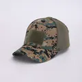 Taktische Digital-Camouflage-Basecap mit atmungsaktivem Mesh und Klettverschluss vorne - Erwachsene 56-60cm / Digitale Dschungeltarnung Aus Mesh