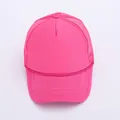 Neonpinke atmungsaktive Mesh-Trucker-Cap mit dekorativem Seilbesatz und gebogenem Schirm - Verstellbar / Fuchsia