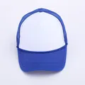 Royalblaue und weiße Mesh-Trucker-Cap mit Zierseil und atmungsaktiver Rückseite - Verstellbar / Blau und Weiß
