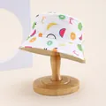Chapeau bob enfant blanc avec motifs fruits colorés et texte Sweet sur support bois - Enfants 54cm / Blanc Style de Fruits 2